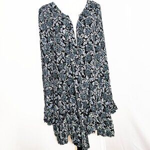 Free People Olivia Deep Sea Combo Mini Dress